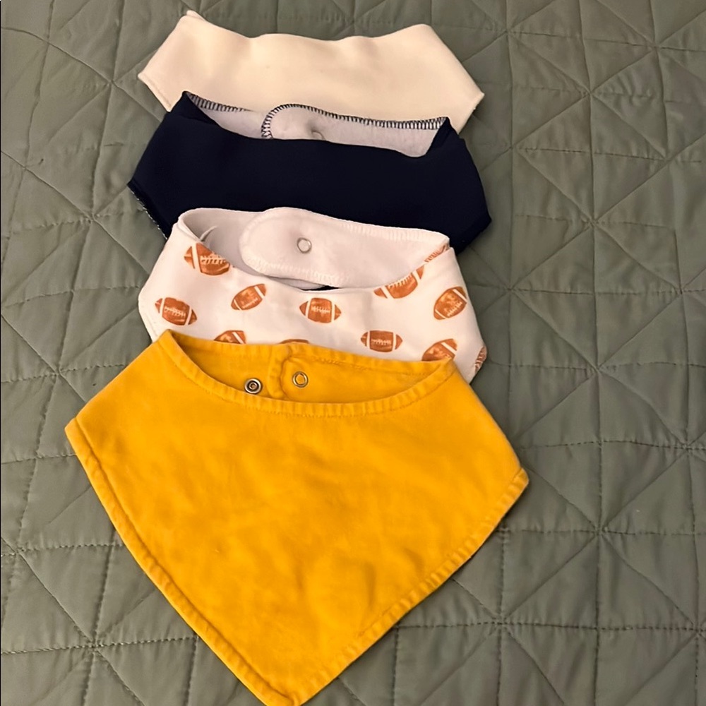 Yellow and Navy Kids Bandana Bib Set